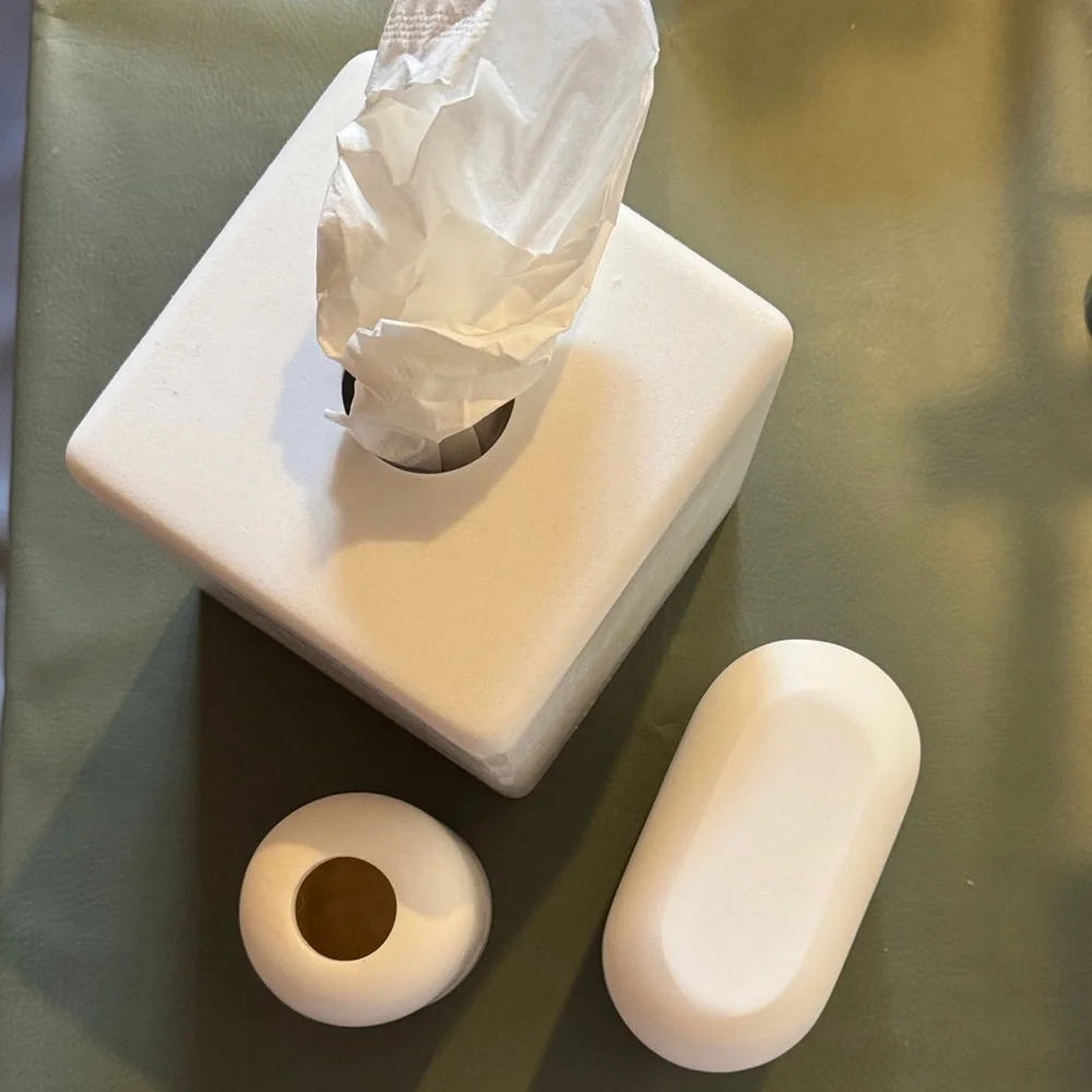 West Elm White Bathroom Accessory Set